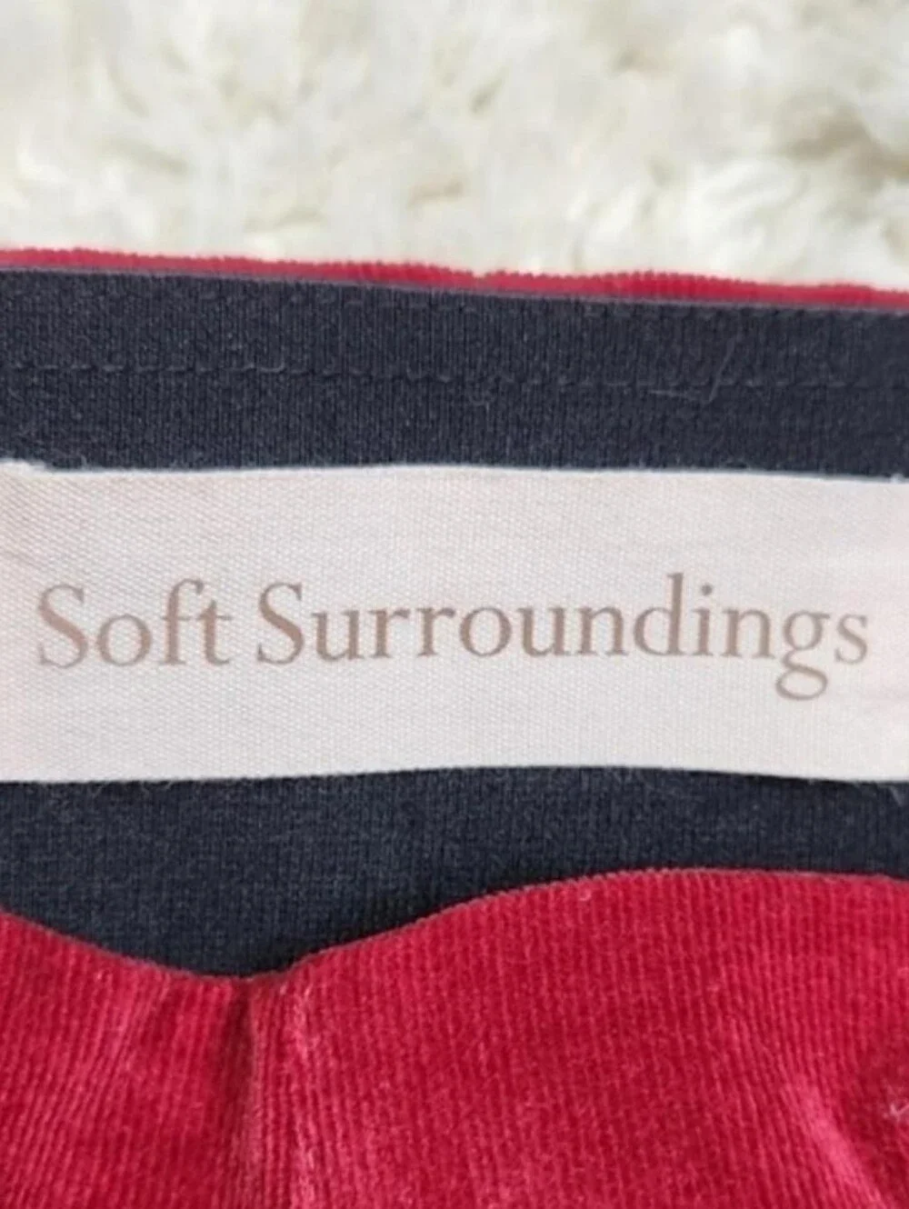 Soft Surroundings Corduroy Pull On Flare Pants Red Petite Medium